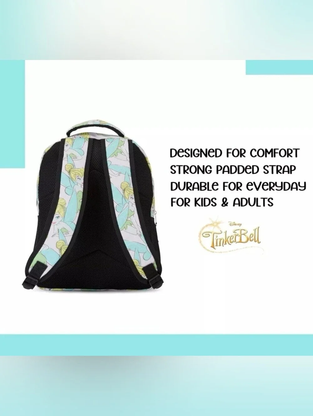 Disney's Tinker Bell All Over Print Backpack - For Adult Or Kid